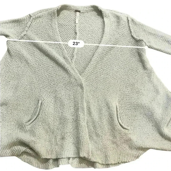 Free People drapey oversized cardigan seafoam green open knit XS - Picture 6 of 12